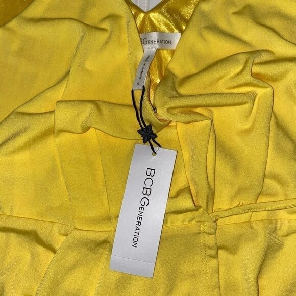 Bcbgeneration Lemonade Ruched Surplice Wrap Dress Size S Nwt - Picture 8 of 12